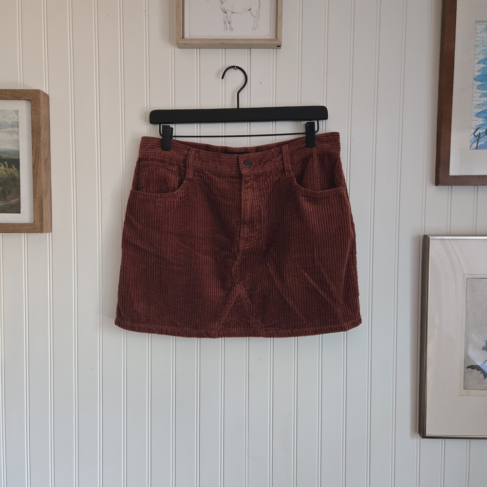Sanctuary Corduroy Mini Skirt in Rust Brown